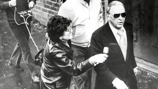 June 1974: Frank Sinatra declines an interview with Anne Pilmer on his way to Melbourne’s Festival Hall.