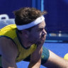 Flynn Ogilvie lands one of the penalties to help Australia to the semis in the men’s hockey competition. 