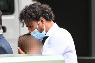 Savas Guven pictured during a break in proceedings outside Parramatta District Court on Friday before he was returned to custody for posing an unacceptable flight risk.
