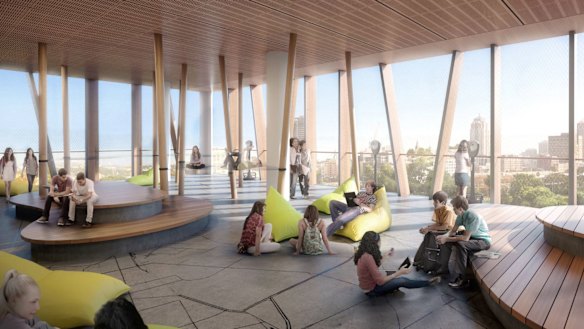 An artists impression of the new Inner Sydney High School in Surry Hills. 