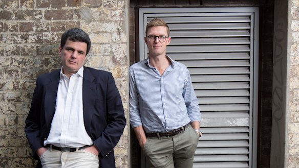 Xinja's Eric Wilson with Equitise co-founder Chris Gilbert. Xinja launched a second equity crowdfund campaign with Equitise last week. 