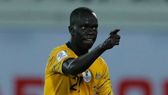 Mentor: Mathew Leckie has played a key role behind the scenes with some of Australia's rising talents, including Awer Mabil.