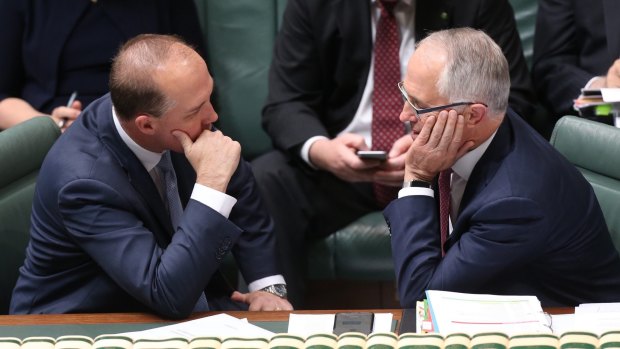Peter Dutton and Malcolm Turnbull in 2015.