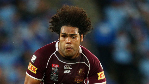 Sam Thaiday makes a run for the Maroons.