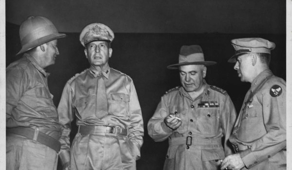 General Thomas Blamey with General Douglas MacArthur
