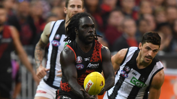 A high tackle by Anthony McDonald-Tipungwuti of the Bombers was not paid.