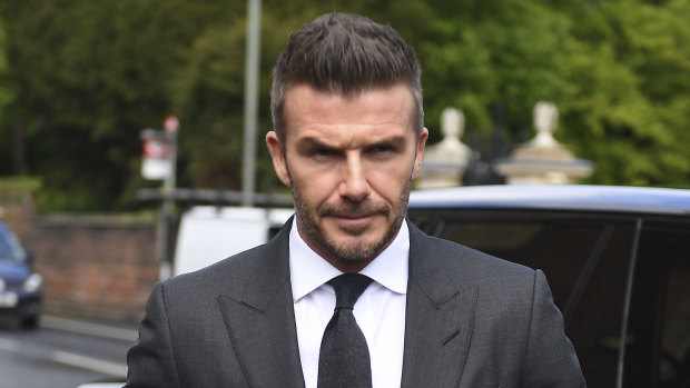 David Beckham arrives at Bromley Magistrates Court.