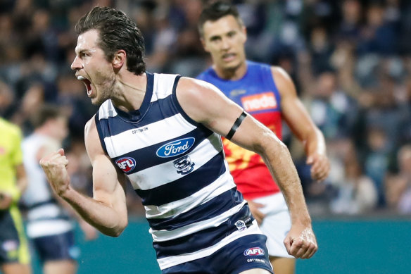 Smith in action for the Cats in round two.