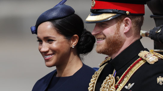 Punters noticed the Duchess of Sussex 's new ring at the Trooping the Colours parade, but Town & Country magazine note she was wearing it at the 'reveal' of baby Archie too. 