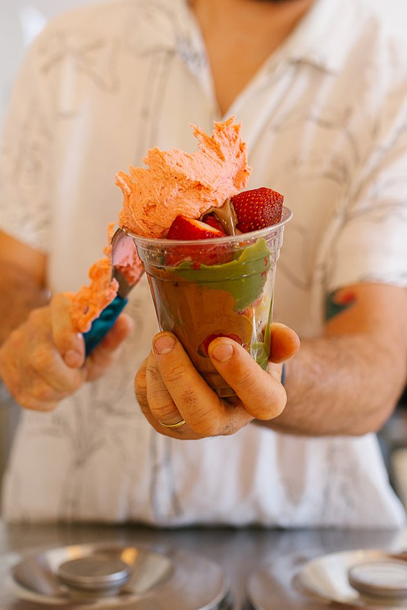 One of the sundae fruit cups.