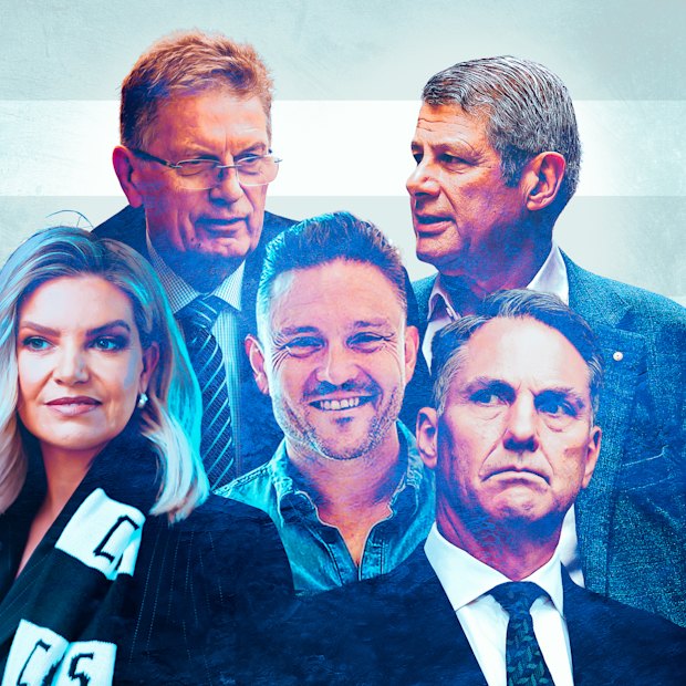 Rebecca Maddern, former premiers Ted Baillieu and Steve Bracks, Cotton On founder Nigel Austin, and deputy PM Richard Marles.