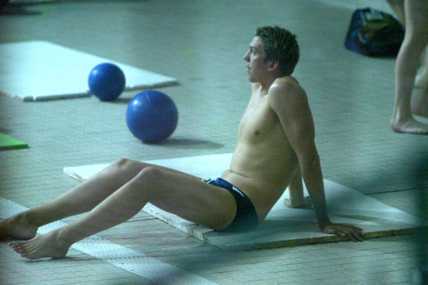 Craig Stevens trains at the Australian Institute of Sport before giving up his spot to Thorpe.