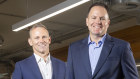 Open for business: Ray Lawler, right, US developer Hines’ CEO APAC and Hines’ senior managing director for Australia David Warneford at their completed T3 Collingwood building at 36 Wellington Street on the fringe of the Melbourne CBD.