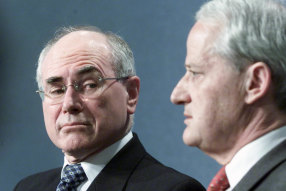 John Howard and his then immigration minister Philip Ruddock in 2001 at the time of the Tampa crisis.