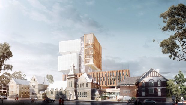 An artist's impressions for a new 14-storey high school in Surry Hills.