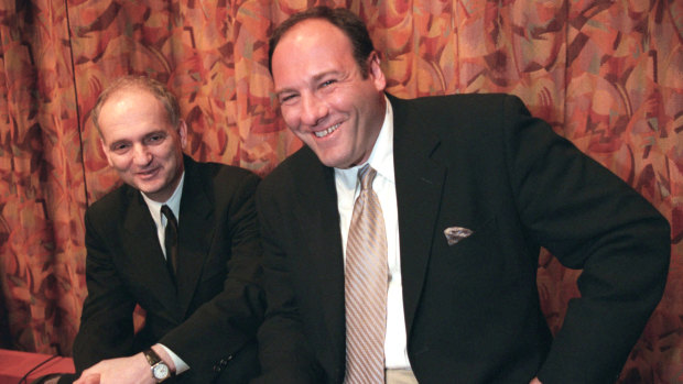 "The Sopranos" creator David Chase with actor James Gandolfini, who played Tony Soprano, in 1999. 