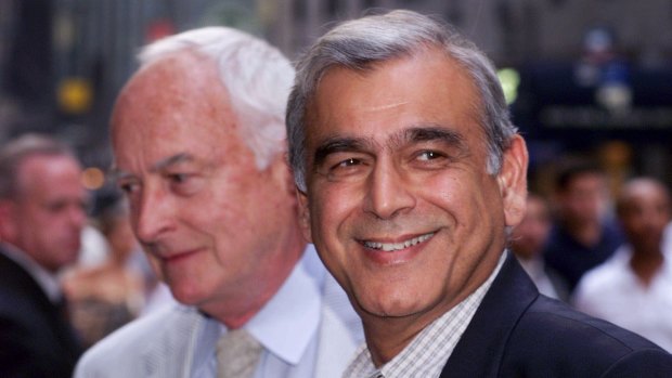 James Ivory, left, with Ismail Merchant as they arrived for an auction of movie memorabilia in New York in 1999.