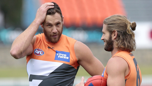 Shane Mumford with teammate Callan Ward back in 2016.