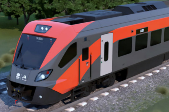 An artist’s impression of the new Spanish-built trains that will run on interstate rail lines.