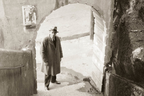 A detective at the bottom of the Argyle Stairs in the Rocks c.1930 