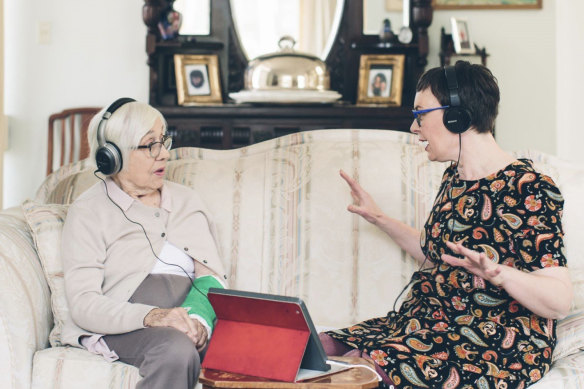 Dimity Brassil’s (right) business A Lasting Tale captures the voice and stories of loved ones and allows them to live on forever.