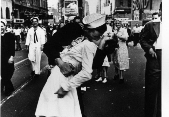Non-consensual: The famous ‘Kiss’ photograph taken in Times Square, New York City, as sailors and citizens celebrated the end of World War II.