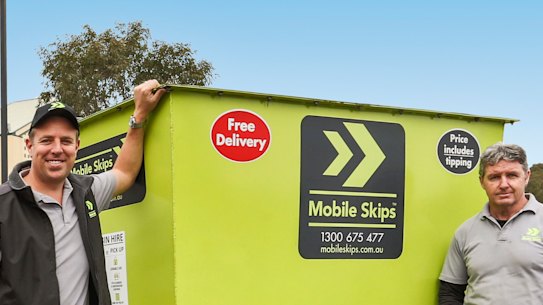 Managing director of Mobile Skips, Jacob Spencer (left), says this will be the busiest week of the year.