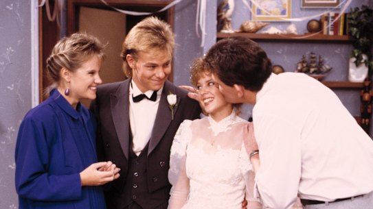 Classic neighbours: Daphne, Scott, Charlene and Des.
