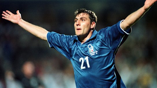 Christian Vieri in his prime for the Italian national team.