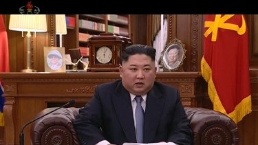 Kim Jong-un delivers a televised new year speech in North Korea.