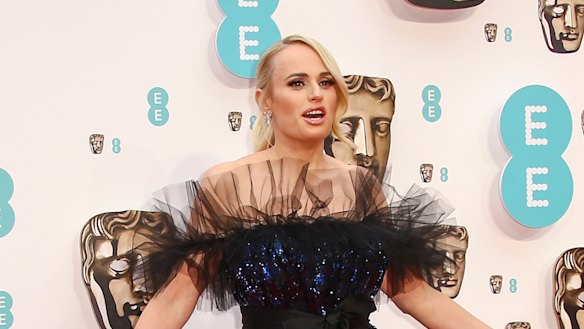 Rebel Wilson on the red carpet for the BAFTAs.