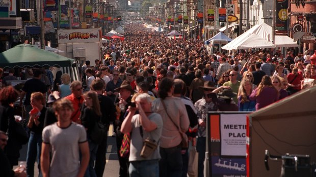 The Fringe Parade on Brunswick Street in 2001.