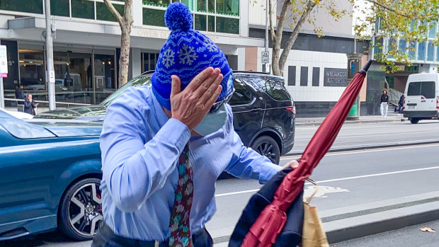 Mark Gray arrives at the Supreme Court trial of Ricardo Barbaro for the murder of Ellie Price.