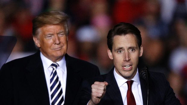 Republican Sentor Josh Hawley (pictured with Trump) suggested Facebook sell Instagram.