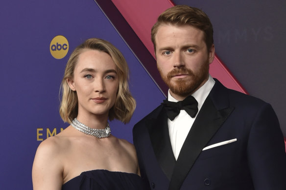 Saoirse Ronan and Jack Lowden at the Emmy Awards in September.