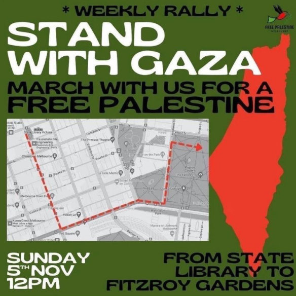 A graphic rendering of what a free Palestine would look like, posted by Greens leader Adam Bandt. 
