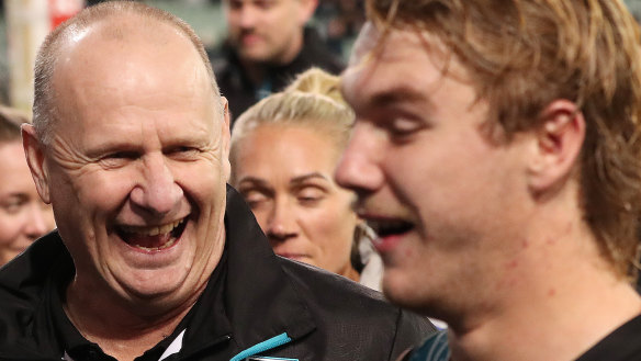 Ken Hinkley’s future at Port Adelaide has been assured.