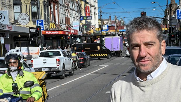 Sam Aldemir, owner of De Barcelona cafe in Hawthorn, is encouraging delivery riders to stay on the road.