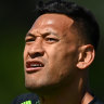 Israel Folau at a World XV training session.