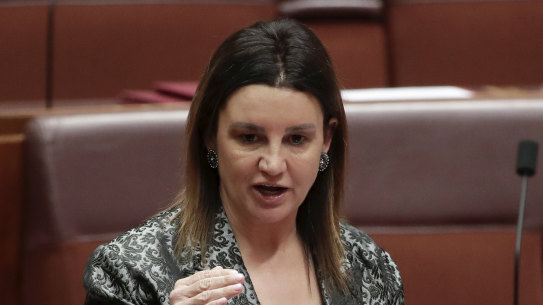 Senator Jacqui Lambie during debate in the Senate.