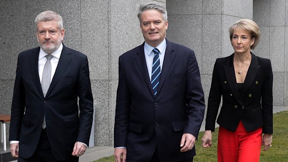 Mitch Fifield, Mathias Cormann and Michaelia Cash said Malcolm Turnbull had lost majority support.