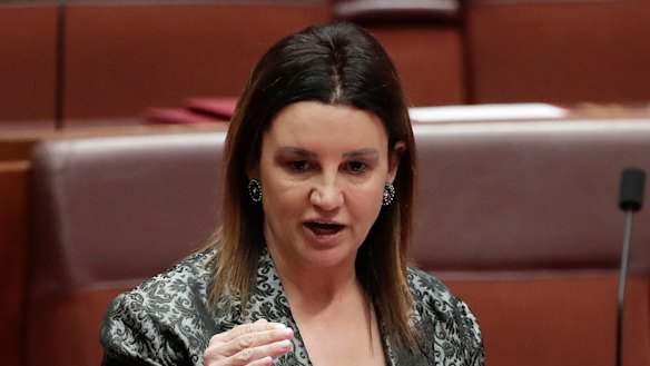 Senator Jacqui Lambie during debate in the Senate.