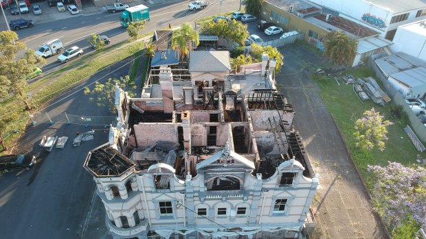 Images of the derelict Broadway Hotel after the September 2018 fire. 