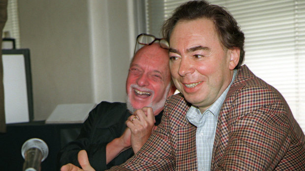 Harold Prince with Andrew Lloyd Webber in 1996.