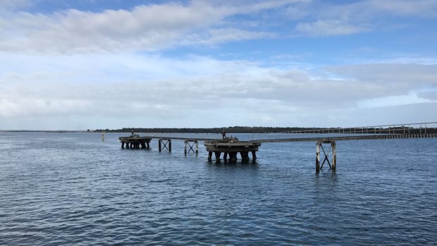 A jetty at Crib Point, where the floating gas import terminal would be placed. 