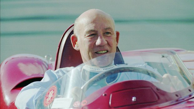 British ex Formula One world champion Stirling Moss on the road in Melbourne in  1996. 