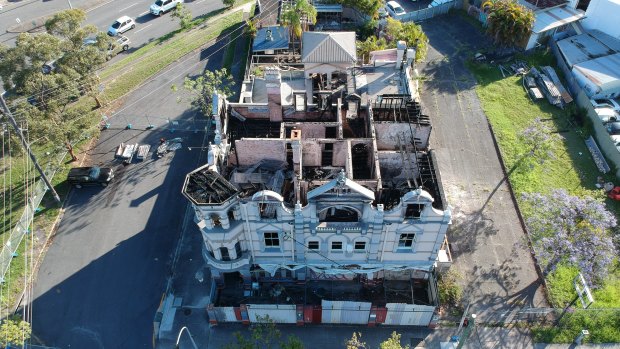 The derelict Broadway Hotel after the September fire. 
