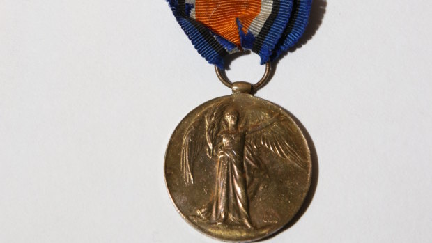 Some of the medals in the recovered collection.
