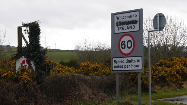 The Northern Ireland border near Derry, or Londonderry.