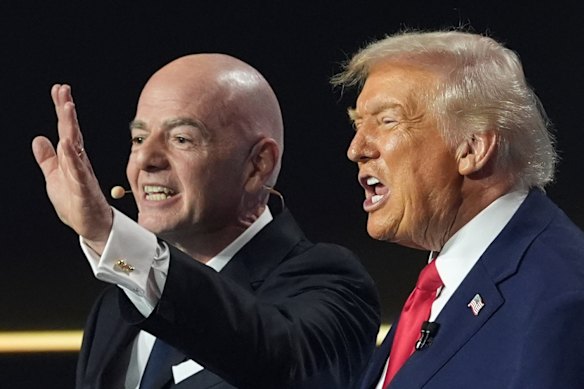 FIFA President Gianni Infantino and US President Donald Trump in December during the draw for the 2026 FIFA World Cup.